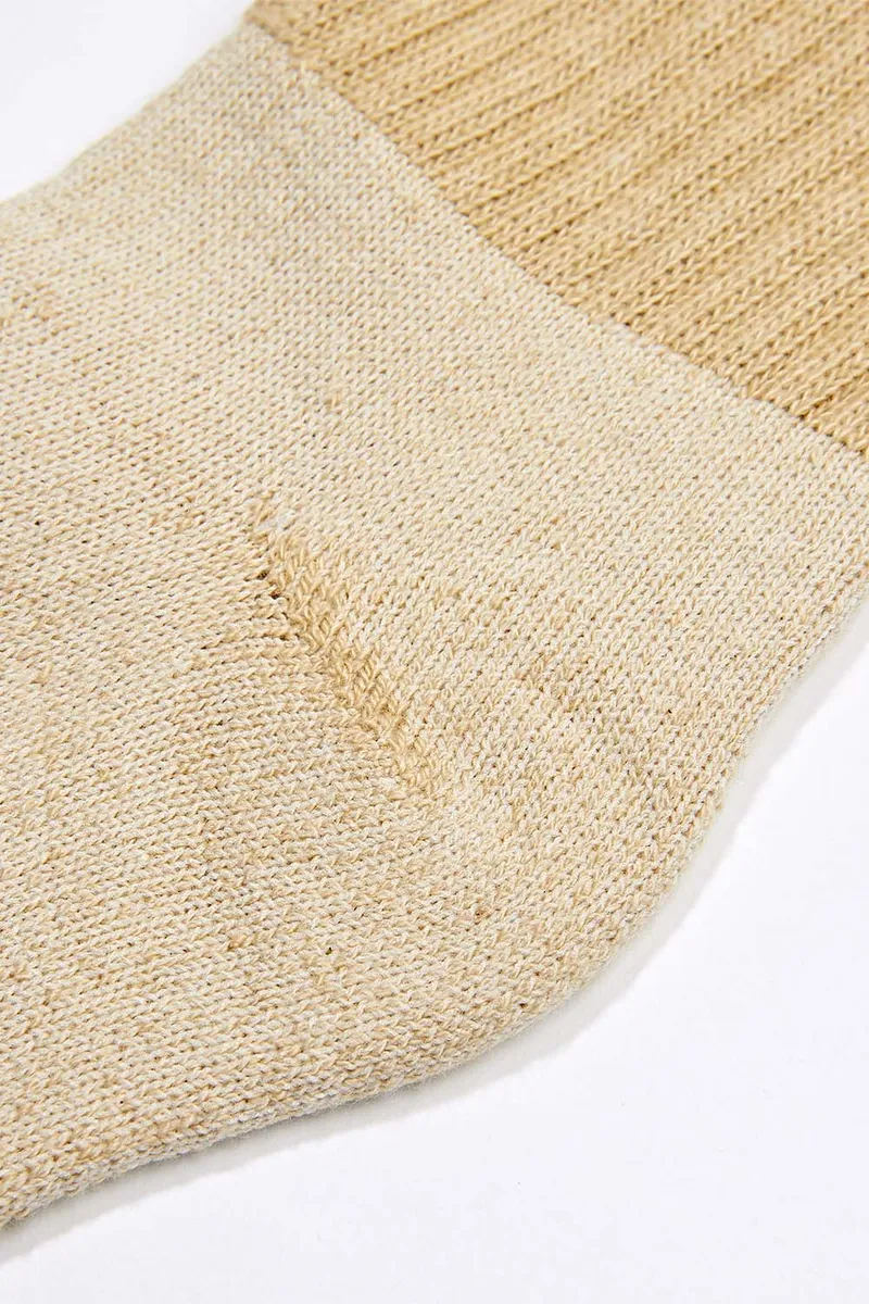 Men's Organic Cotton Socks Tan-Green Crew 5