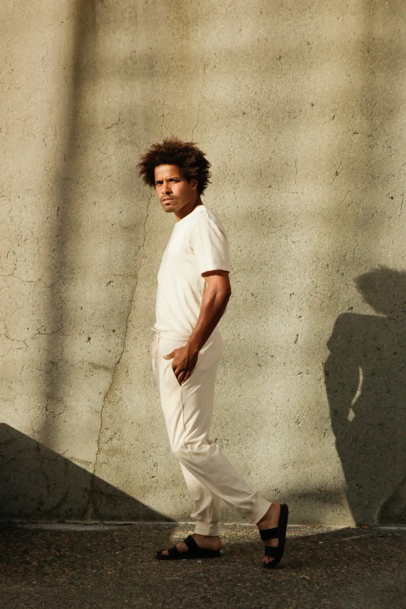 Men's Organic Jogger Pants in Natural 2