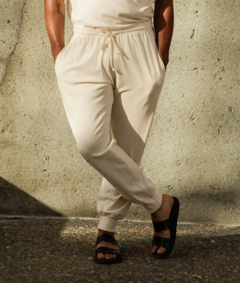 Men's Organic Jogger Pants in Natural 6