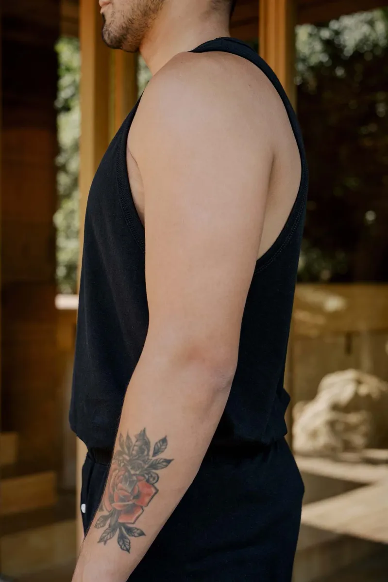 Men's Organic Tank Top in Black 3