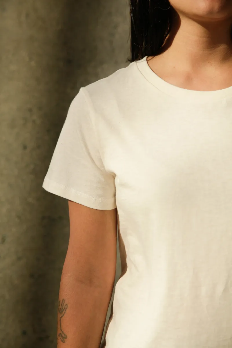 Women's Organic Crew Tee in Natural 2