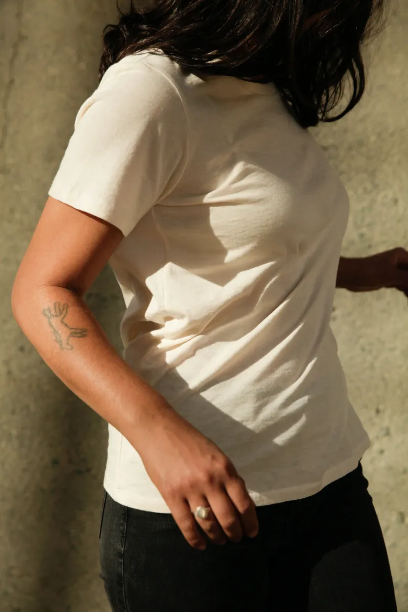 Women's Organic Crew Tee in Natural 3