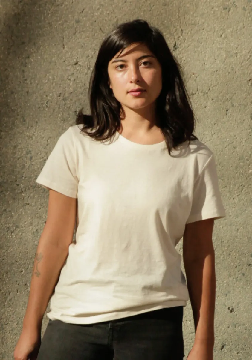 Women's Organic Crew Tee in Natural 4