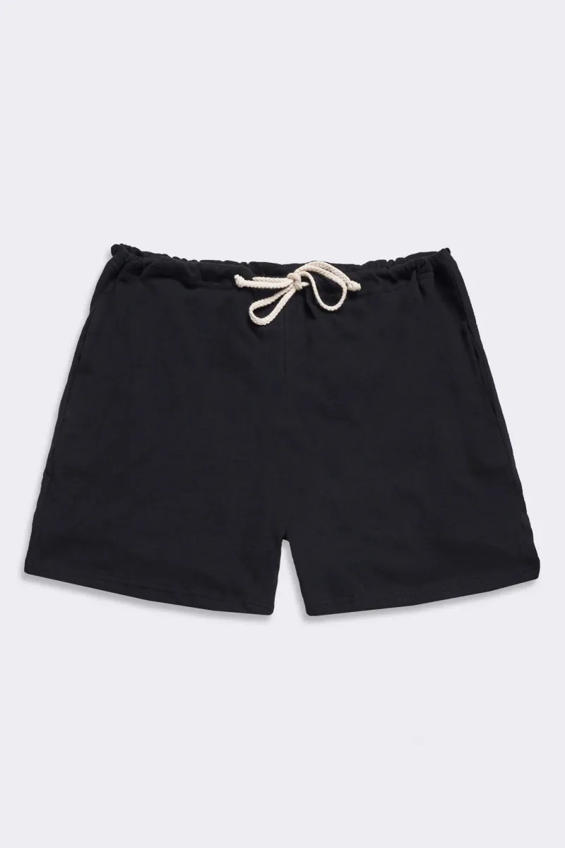 Women's Organic Drawstring Only Lounge Shorts in Black 2