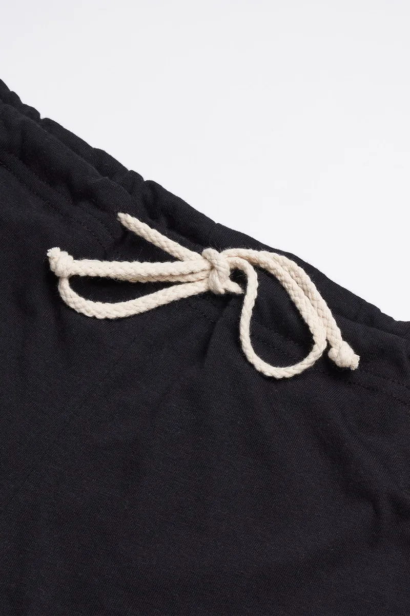 Women's Organic Drawstring Only Lounge Shorts in Black 3