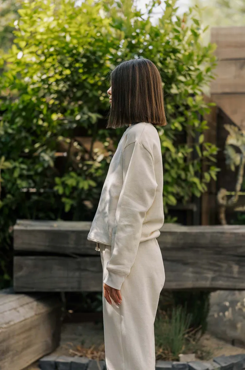 Women's Organic Heavyweight Crew Sweatshirt in Natural 9