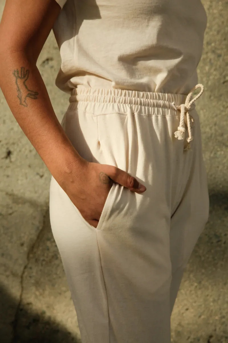 Women's Organic Jogger Pants in Natural 3