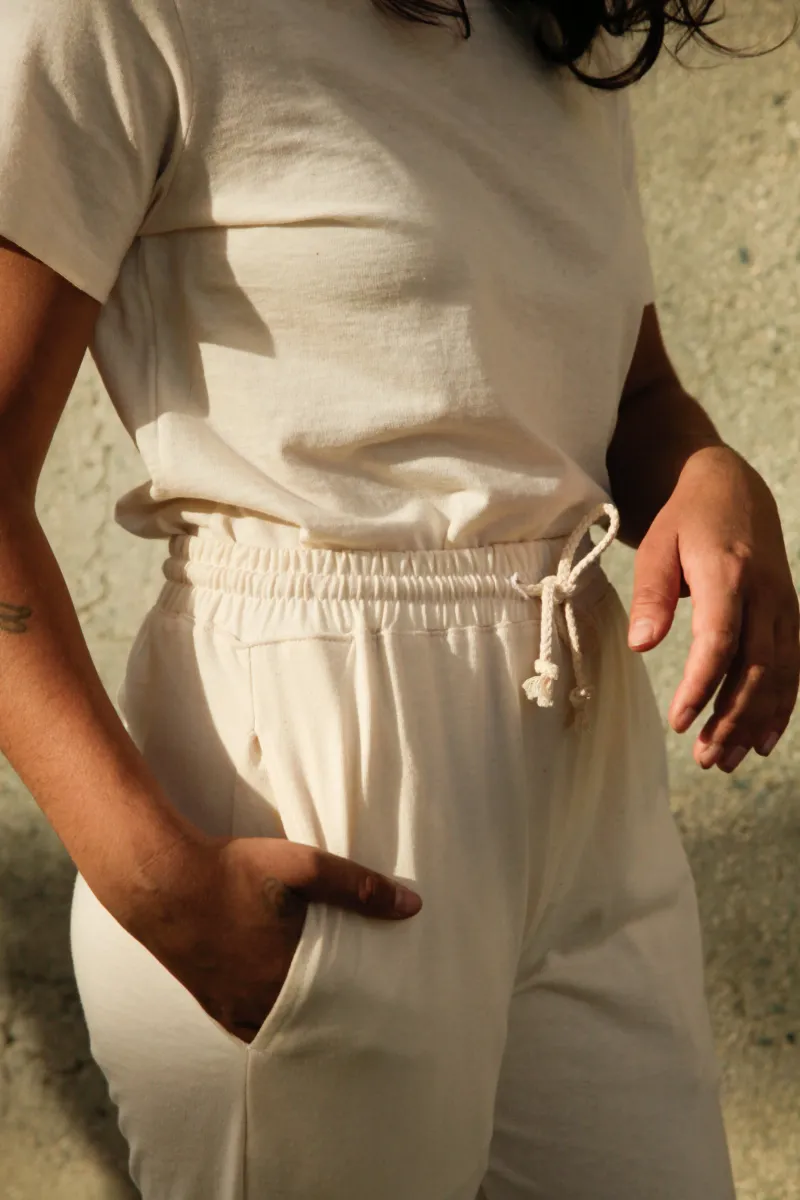 Women's Organic Jogger Pants in Natural 4