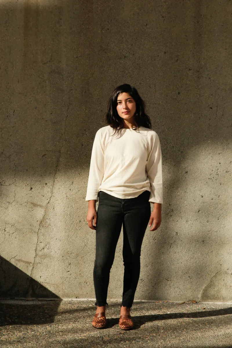 Women's Organic Raglan in Natural