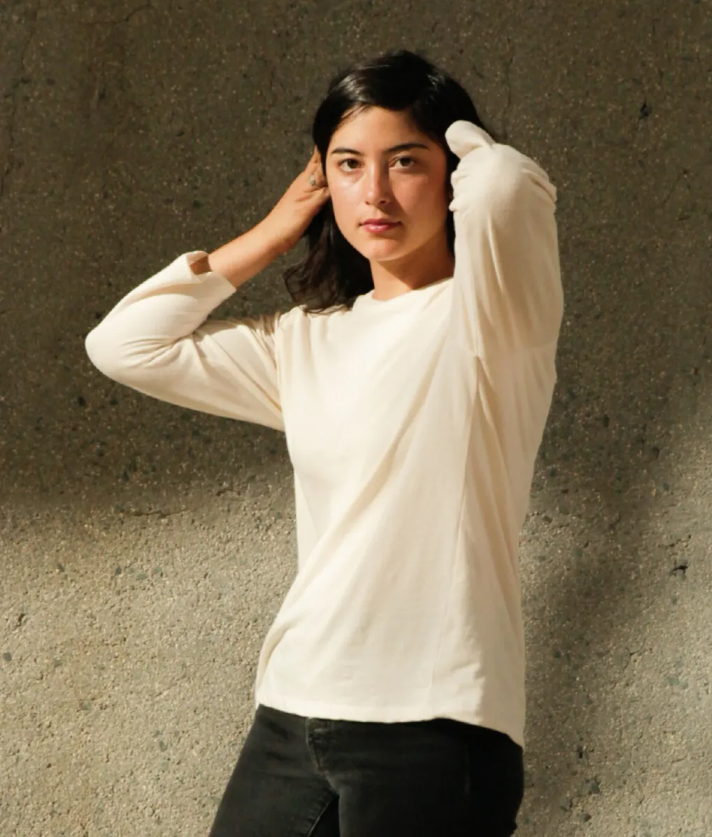 Women's Organic Raglan in Natural 2
