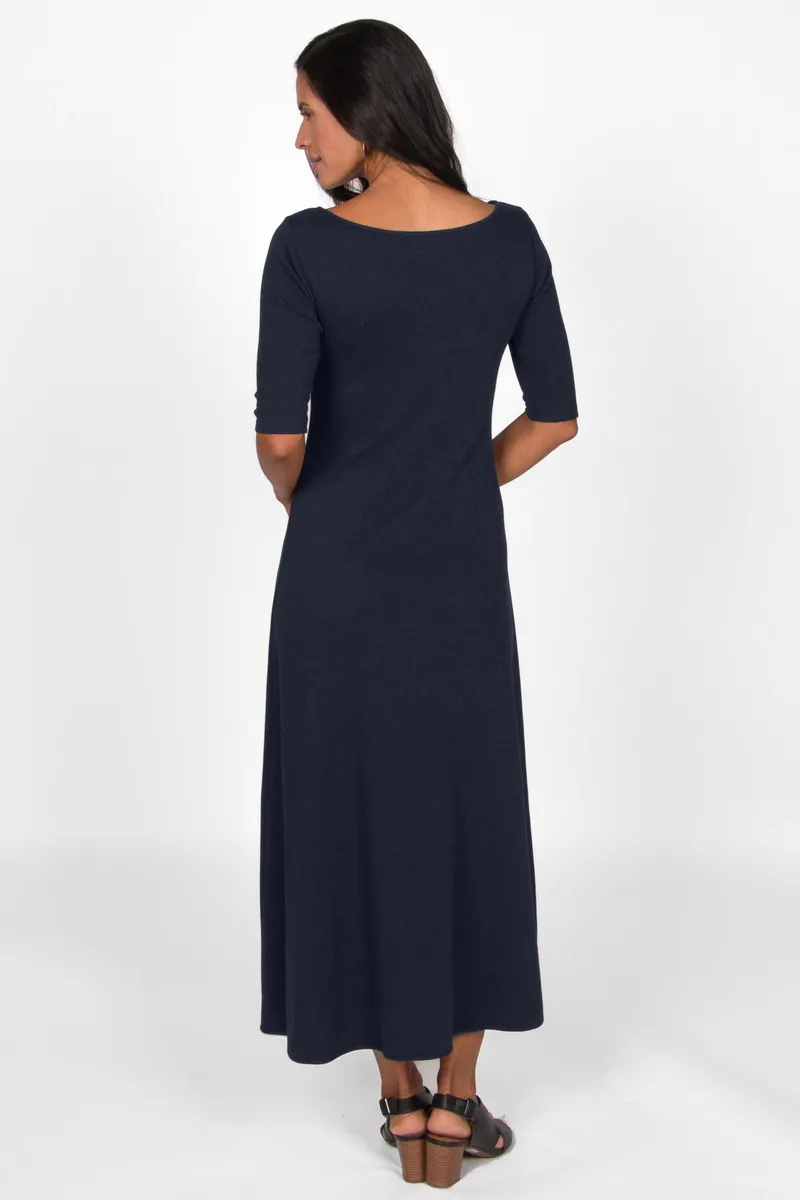 Elbow Sleeve Boatneck Dress 14