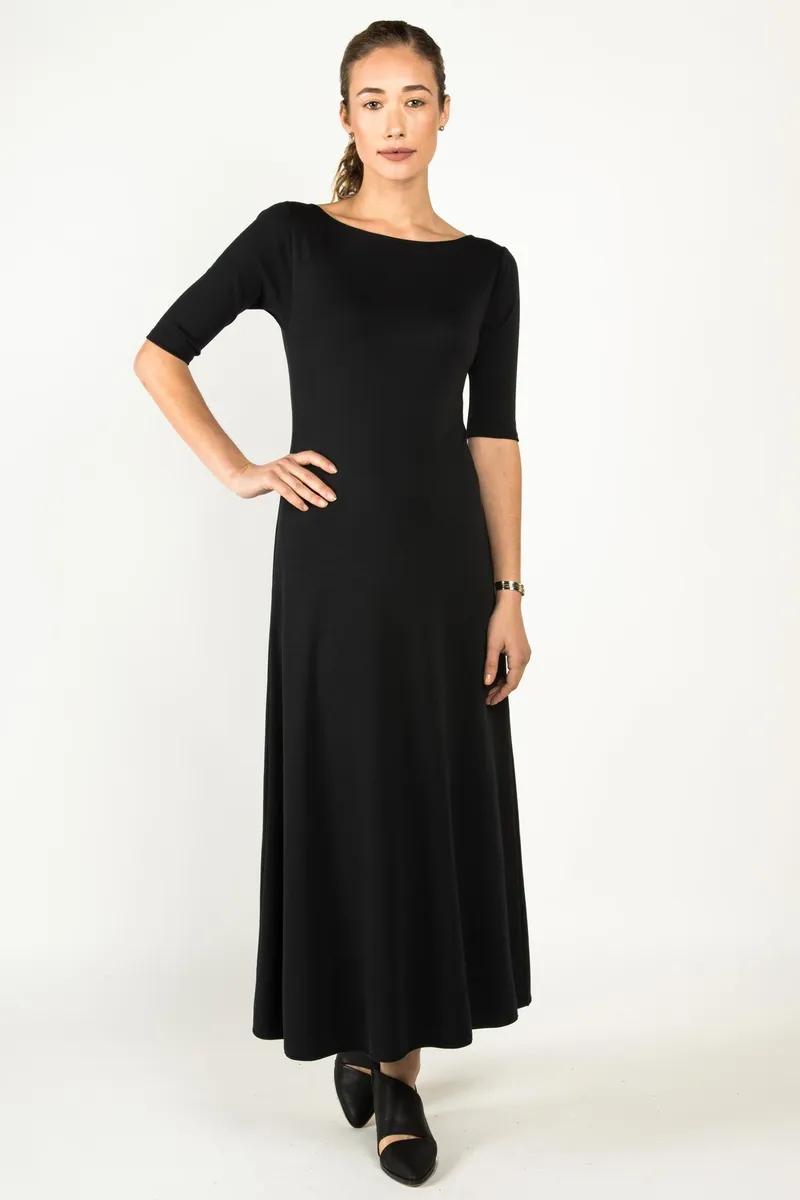 Elbow Sleeve Boatneck Dress 3