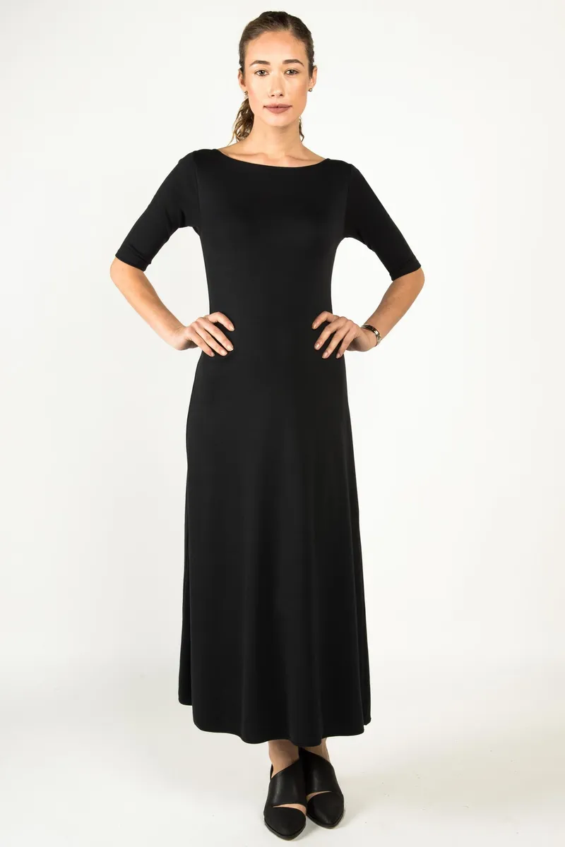 Elbow Sleeve Boatneck Dress 5