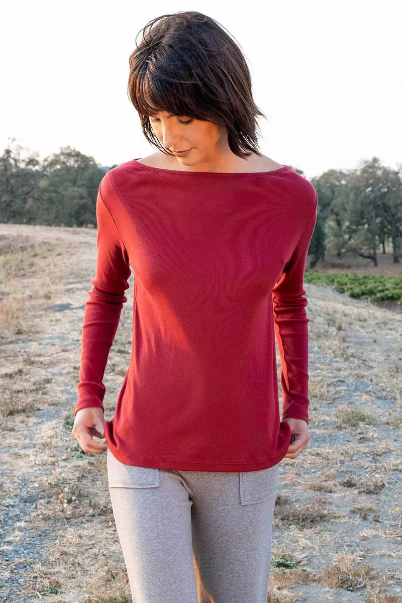 Essential Rib Boatneck Tee 3