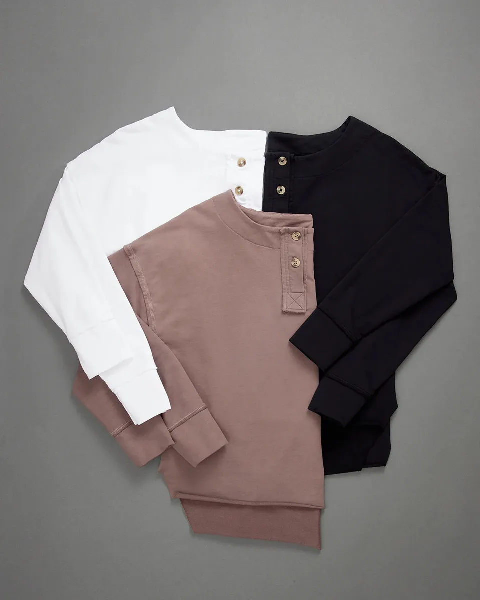 Yesand Shirt Tail Bottom Henley 3