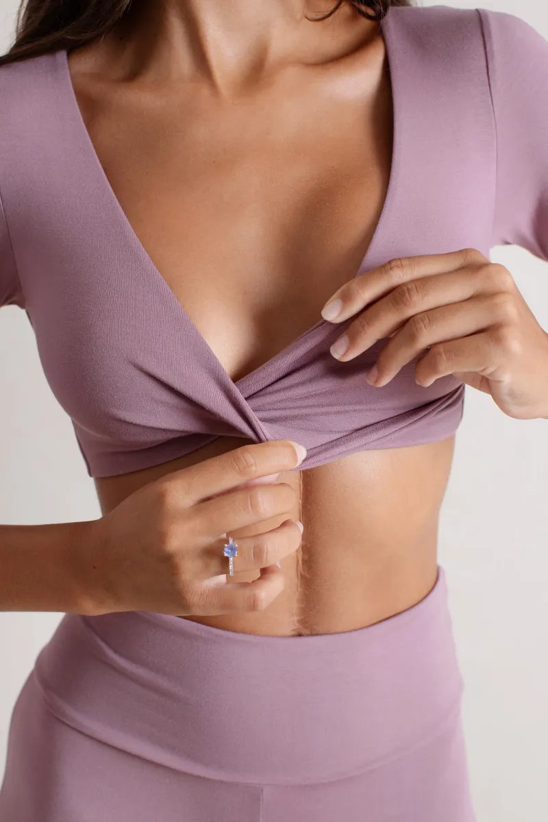 Agni Twist Crop Mauve 3