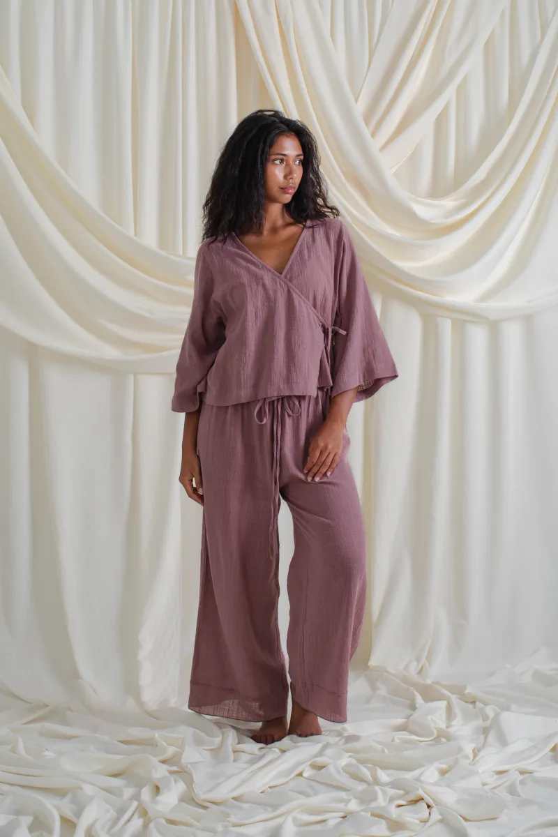 Flow Wrap Top Mauve 2
