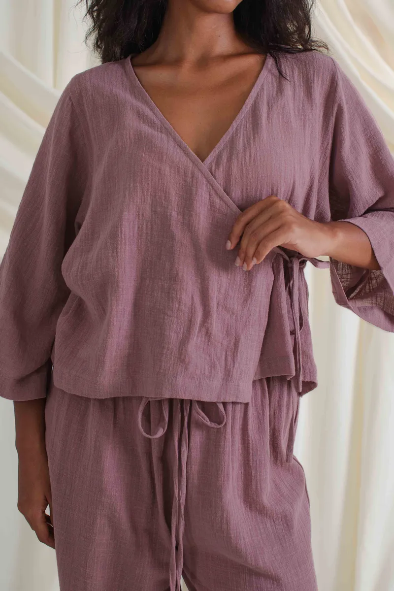 Flow Wrap Top Mauve 4