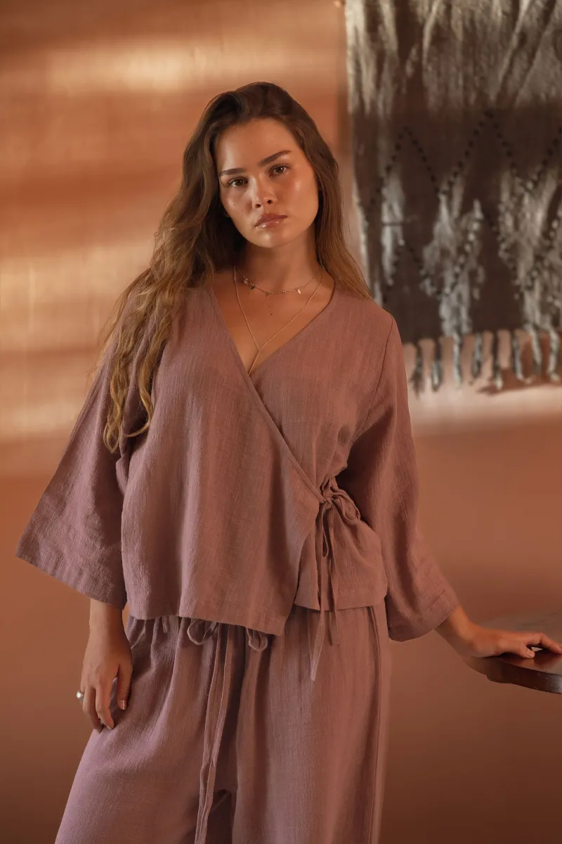 Flow Wrap Top Mauve 10