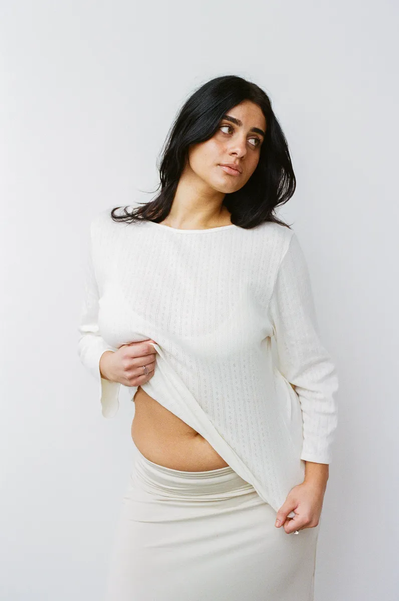 Luana Pointelle Longsleeve Cloud