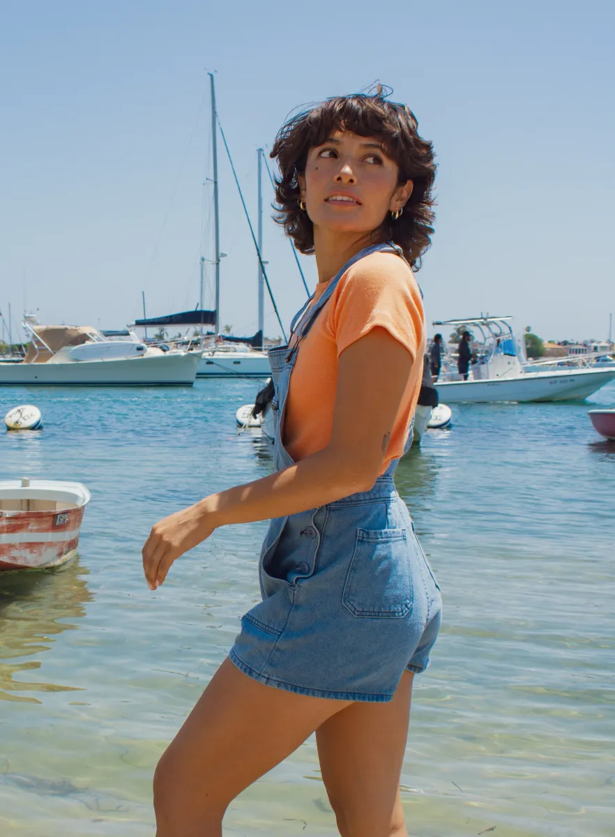 Alma Overall Denim Shorts 3