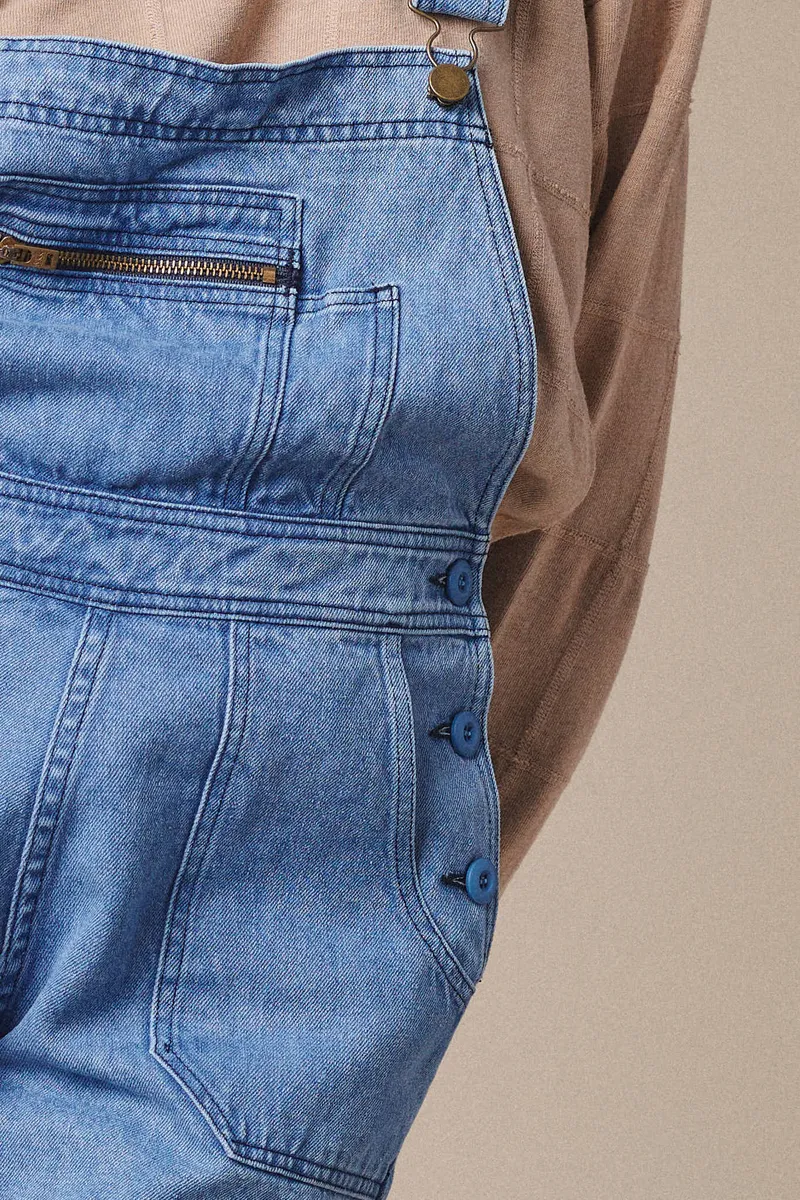 Alma Overall Denim Shorts 4