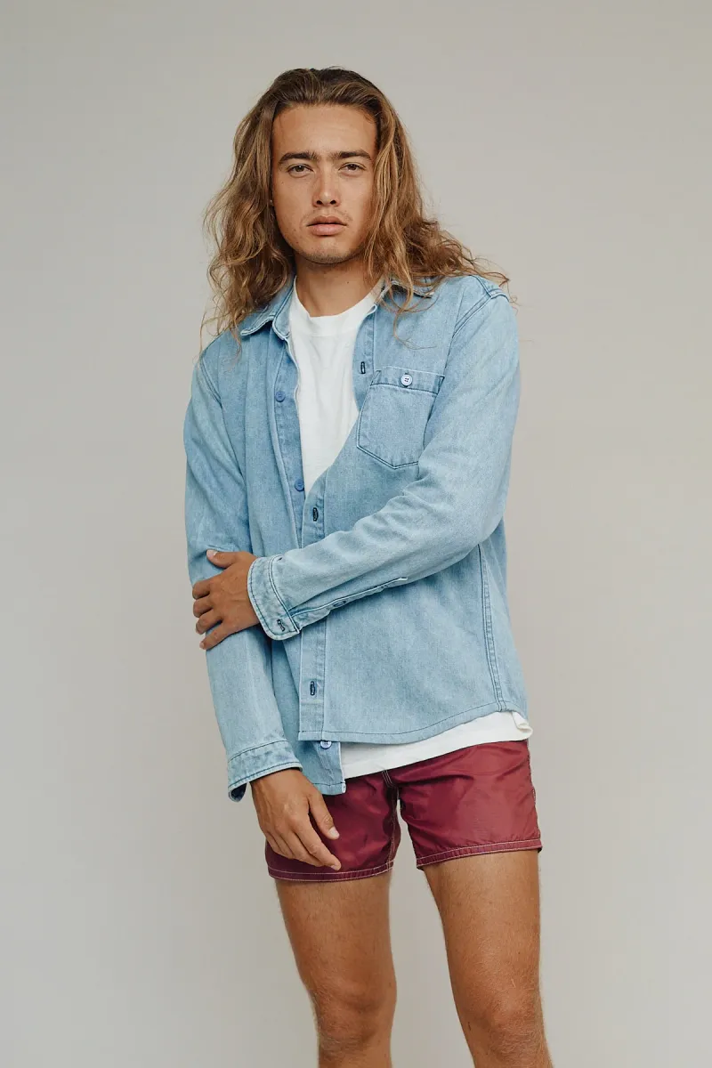 Denim Curved Hem Topanga Shirt 3