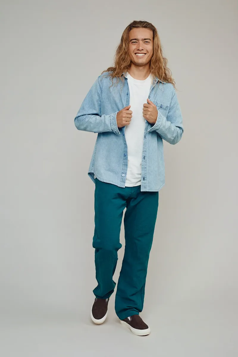 Denim Curved Hem Topanga Shirt 4