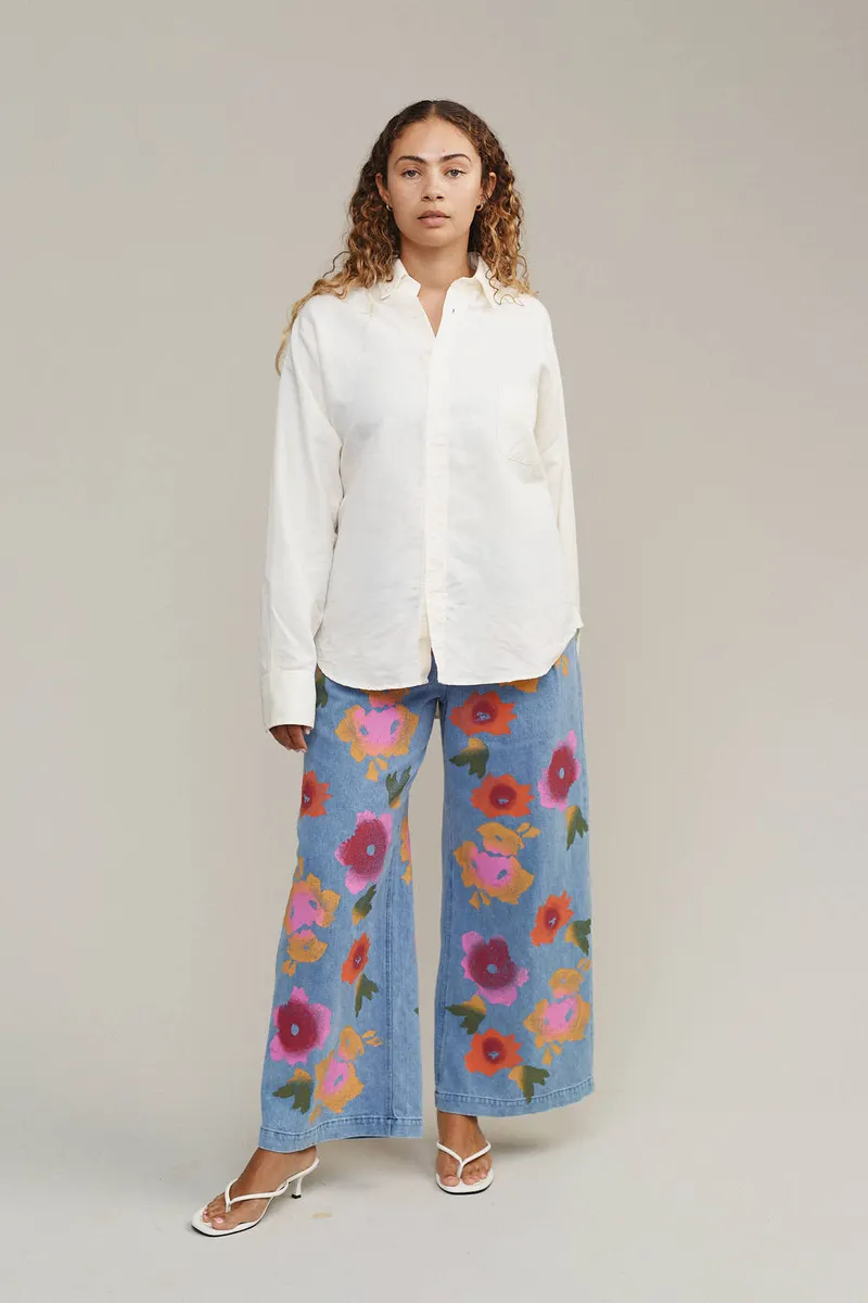 Floral Denim Disco Pant 2