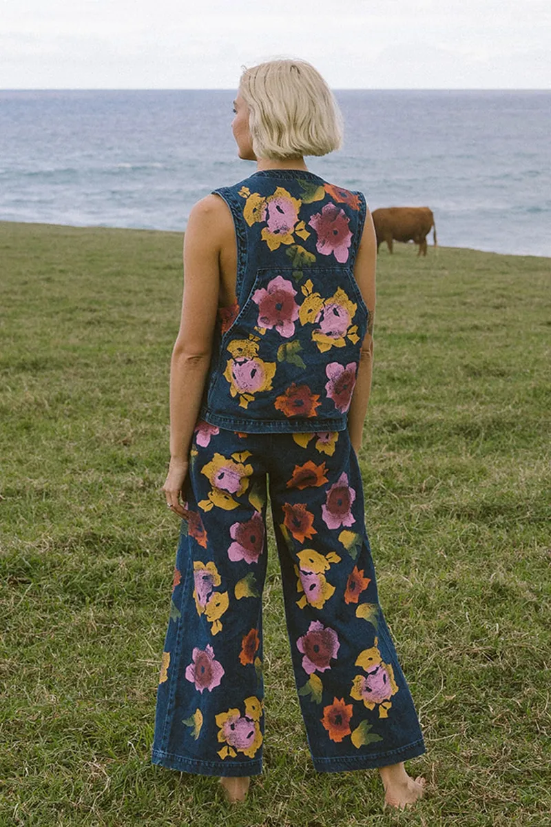 Floral Denim Disco Pant 3