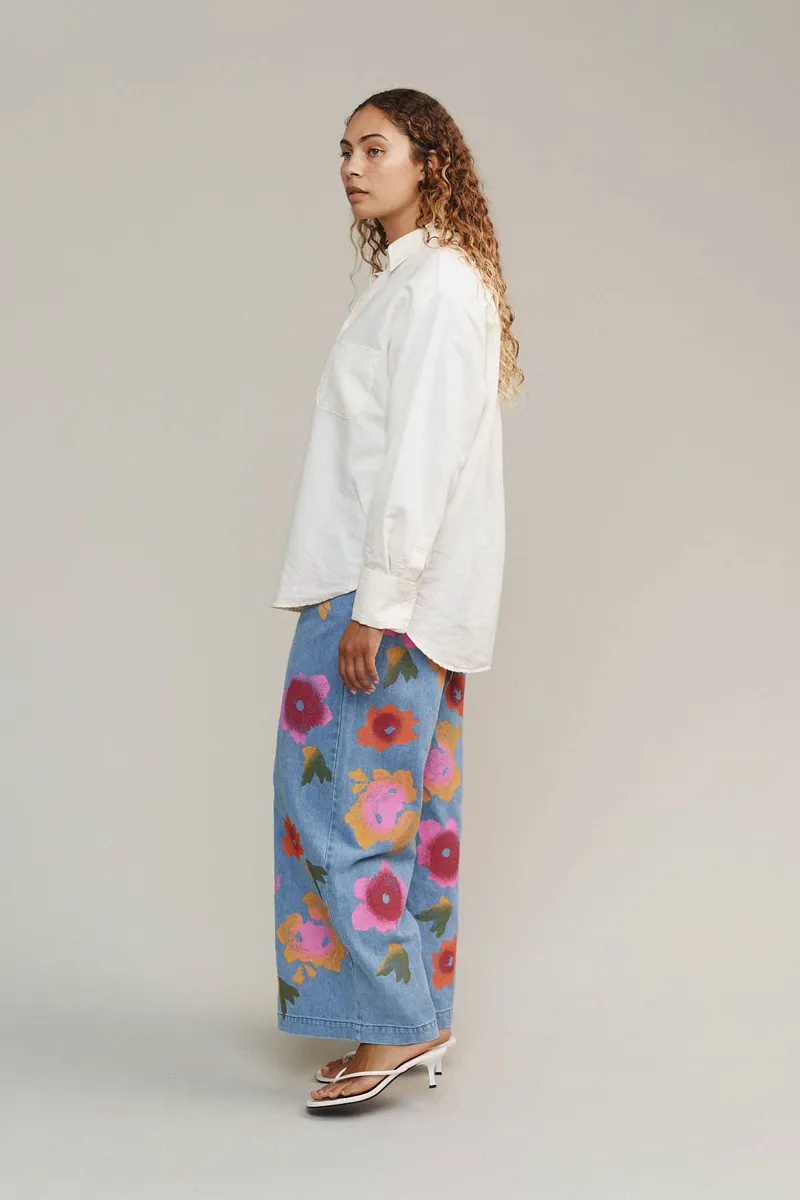 Floral Denim Disco Pant 4