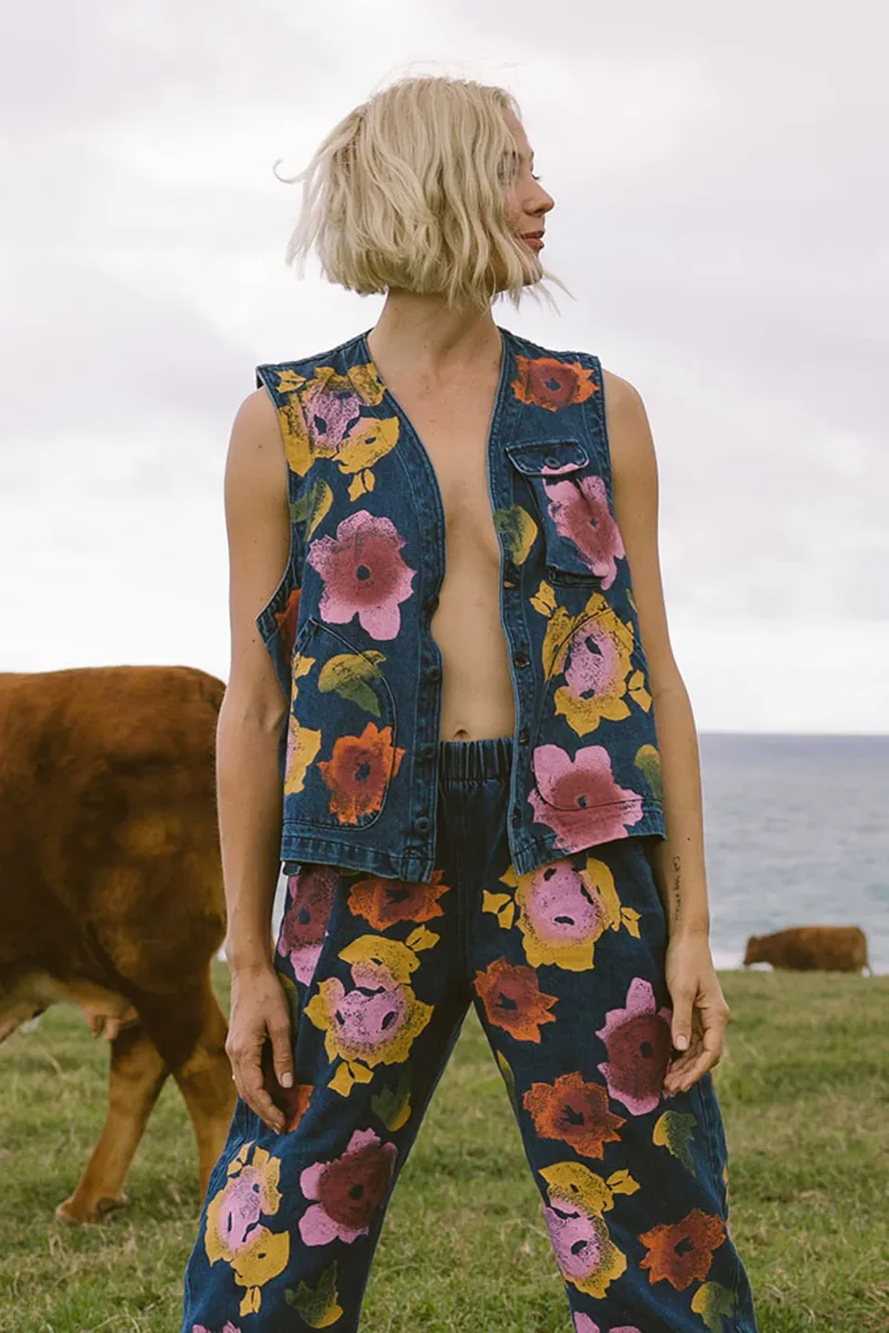 Floral Denim Falcon Vest 2