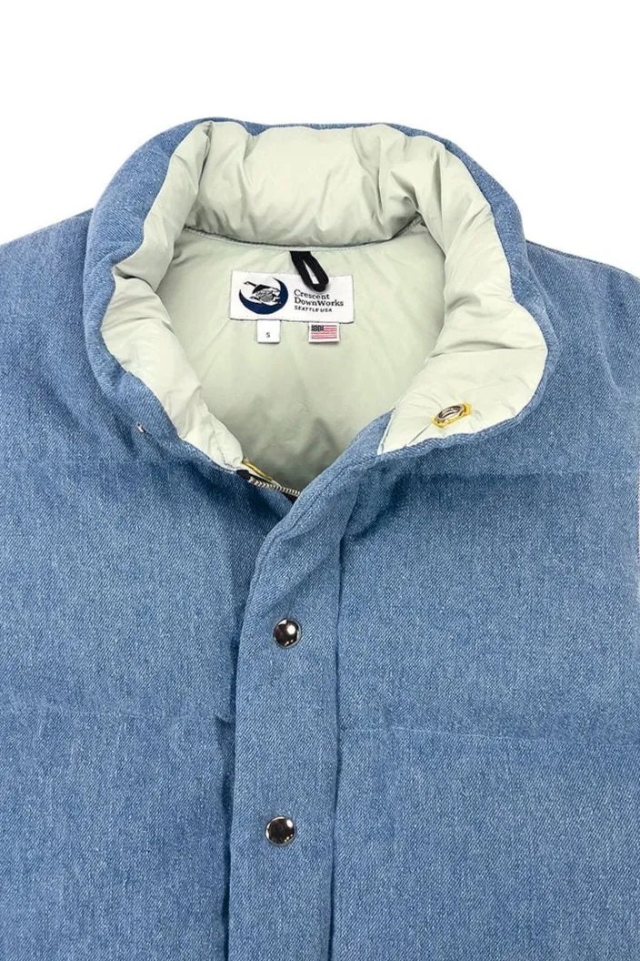 Hemp Denim Vest with Recycled Down 12