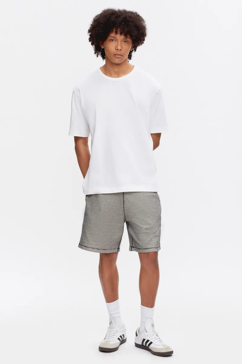 Atlas 2-Tone Waffle Short in Marshmallow/Black