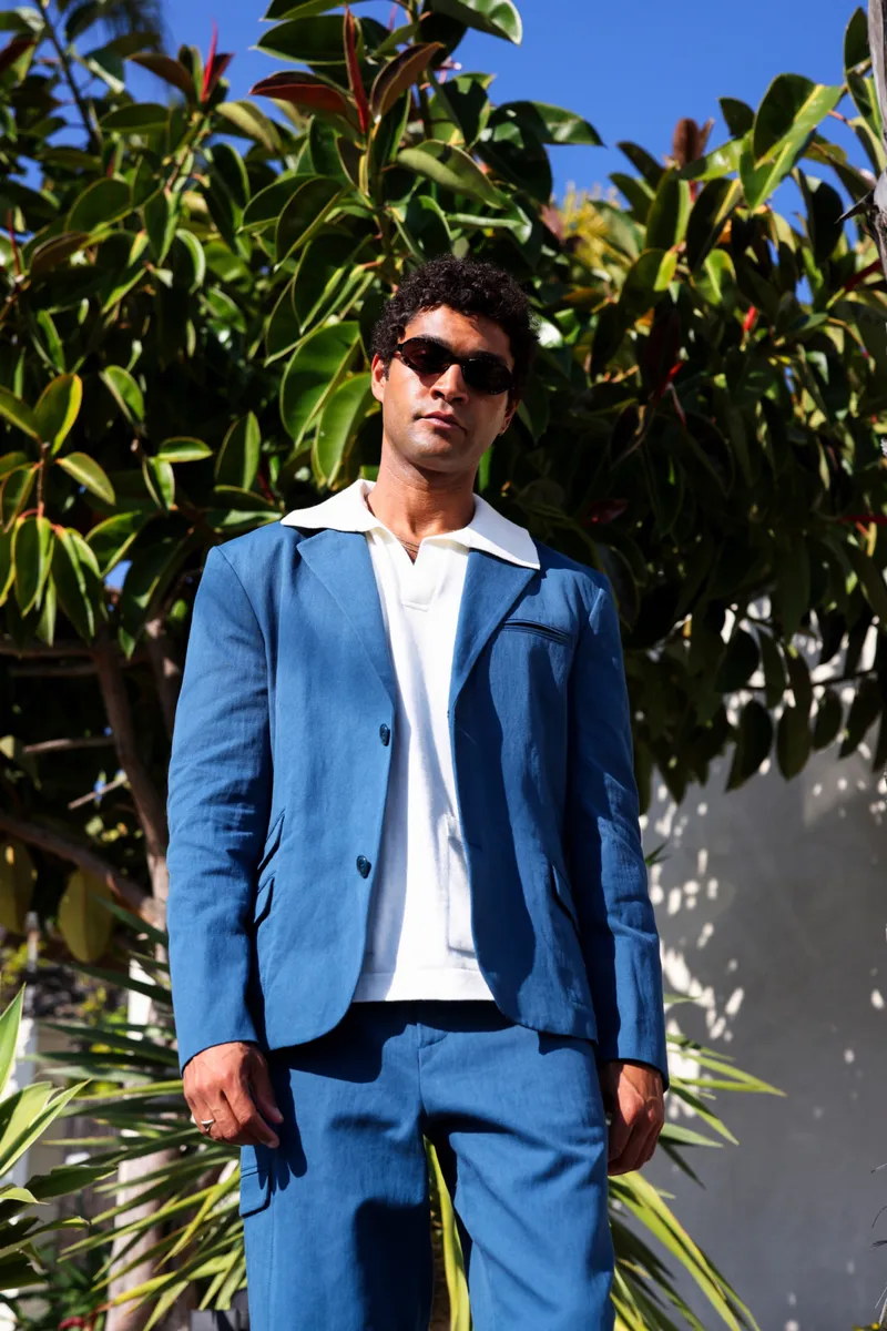 Linen Laureate Jacket in Nile Blue 2