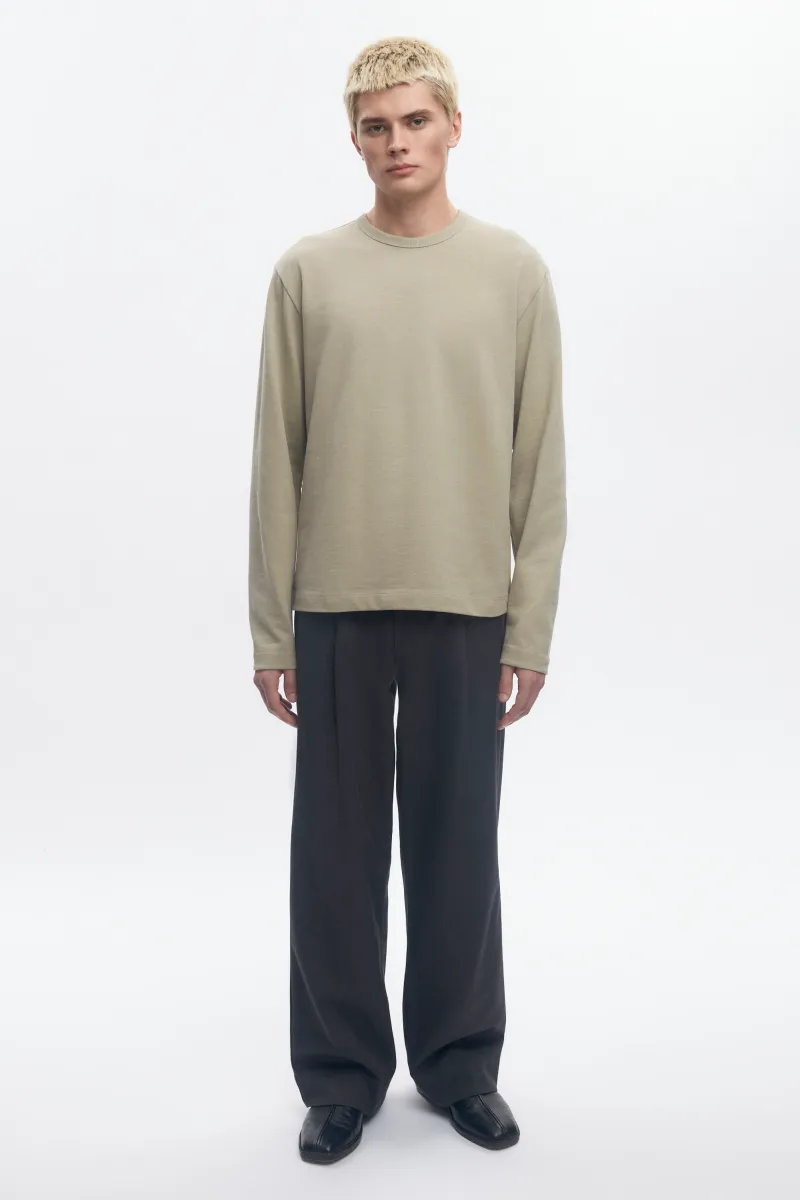 Men's Box Slub Longsleeve in Desert 2