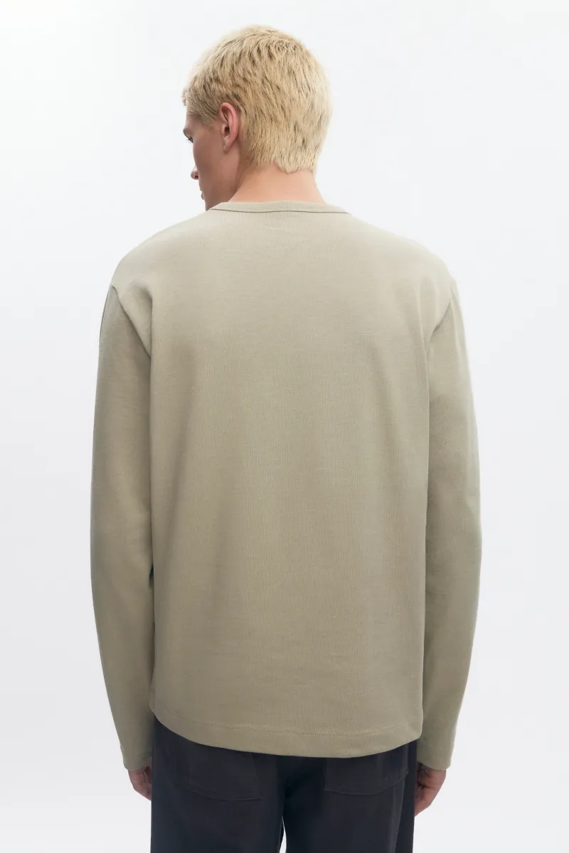 Men's Box Slub Longsleeve in Desert 5