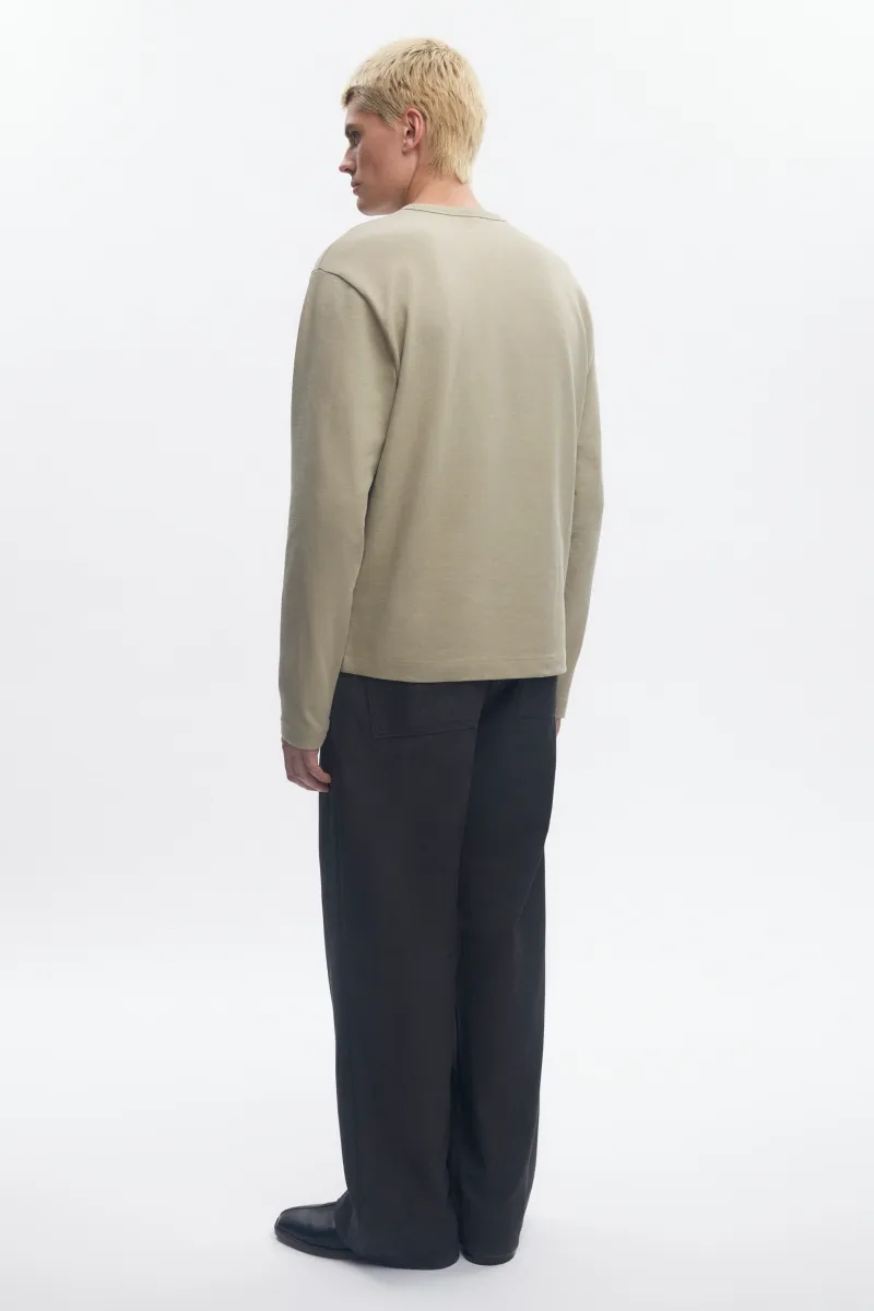 Men's Box Slub Longsleeve in Desert 7