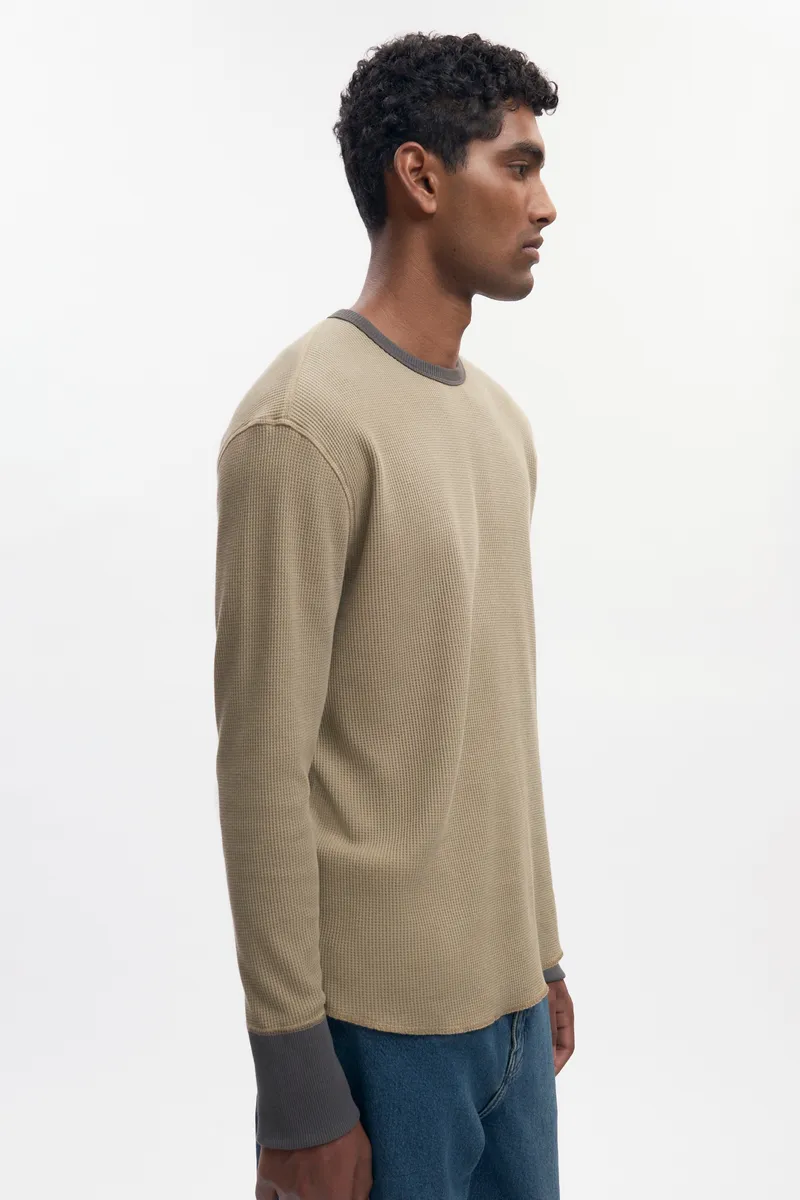 Men's Atlas Waffle Longsleeve in Desert/Beluga 3