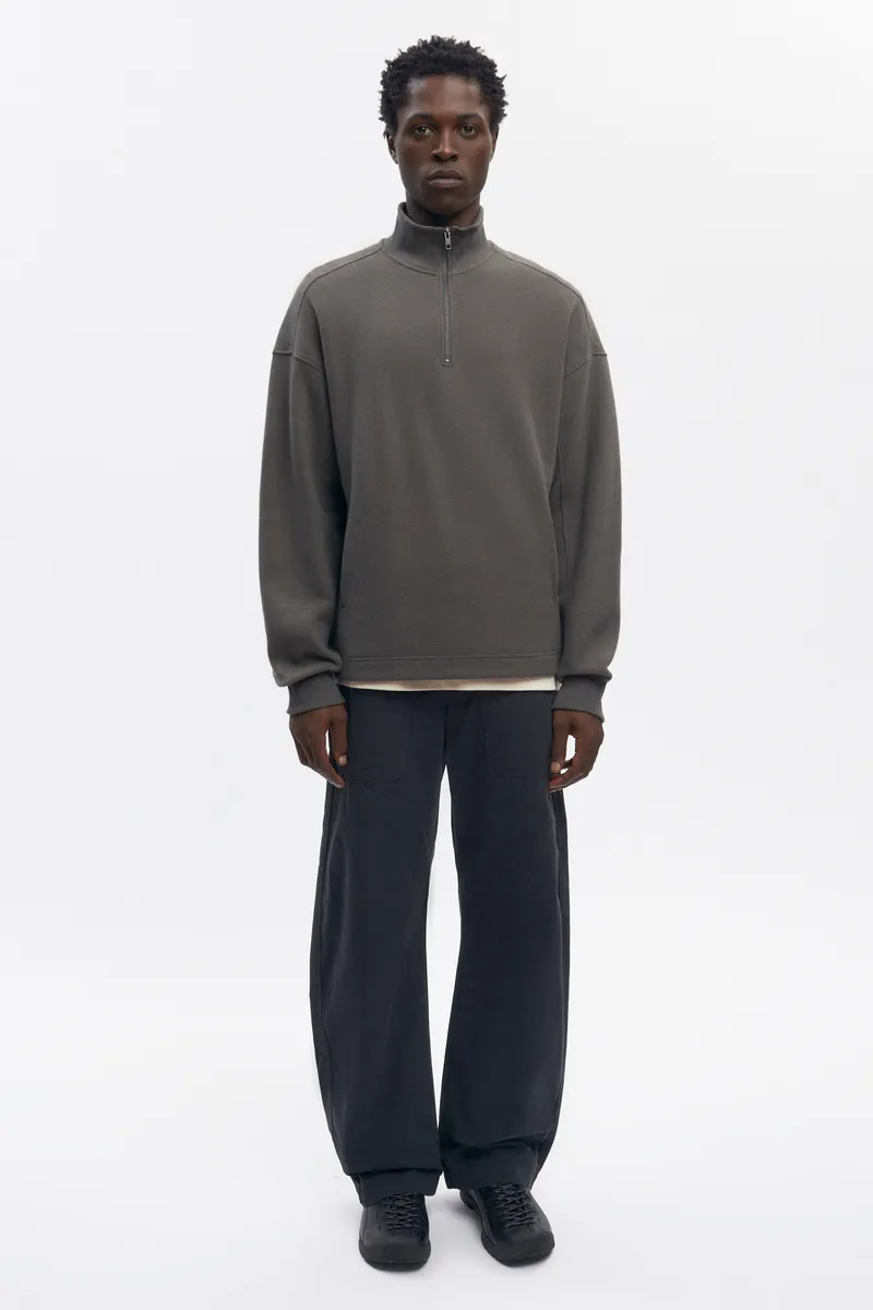 Men's Cozy Quarter Zip in Beluga 2