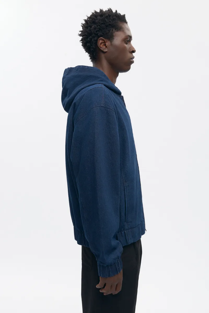 Men's Denim Hooded Jacket in Rinse 2