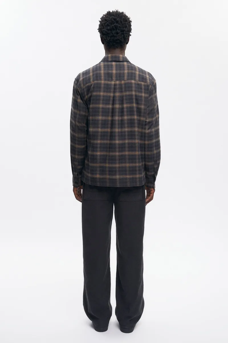 Men's Flannel Shirt in Brown Plaid 6