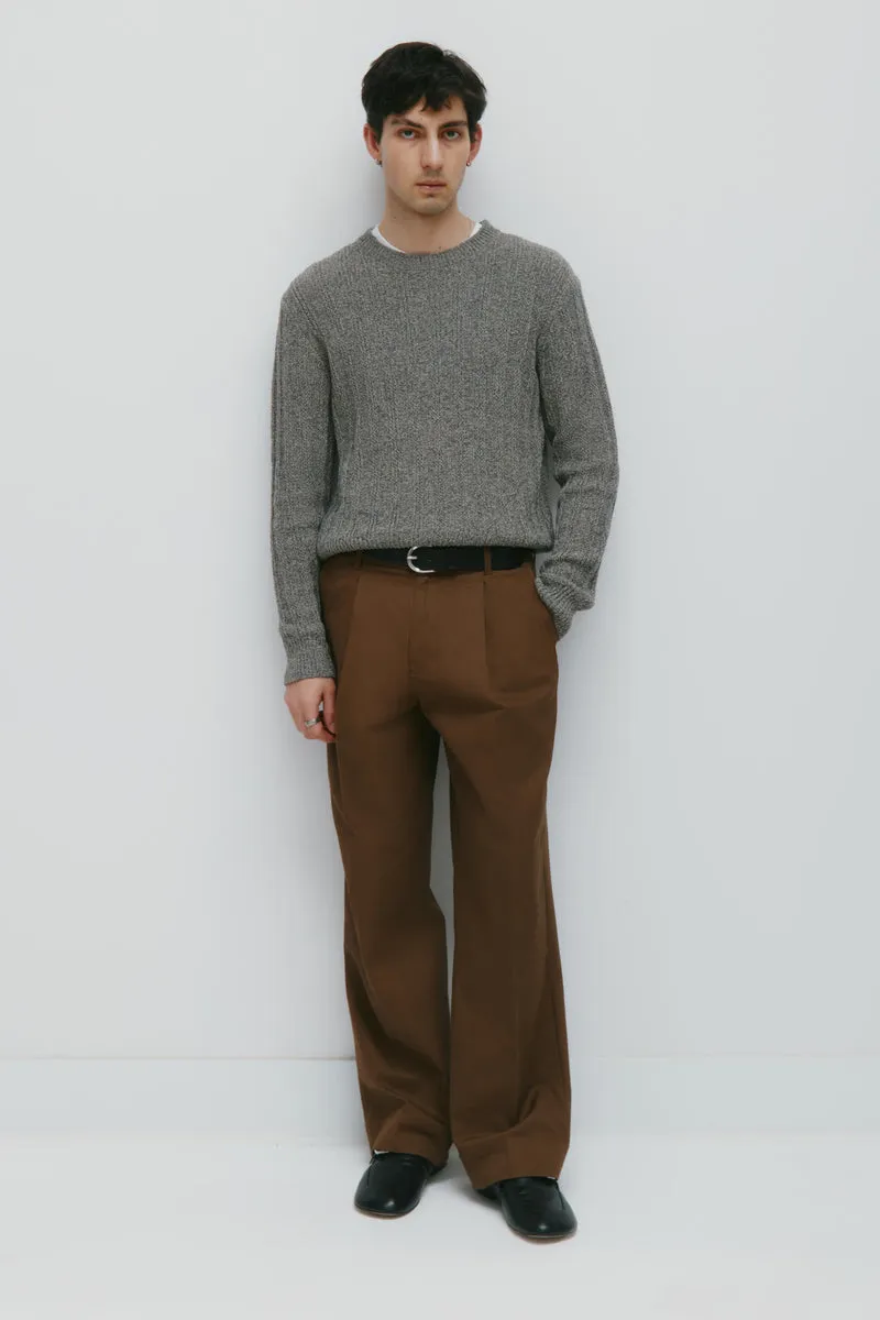 Men's Grid Stitch Zip Sweater in Sunstar Red 10