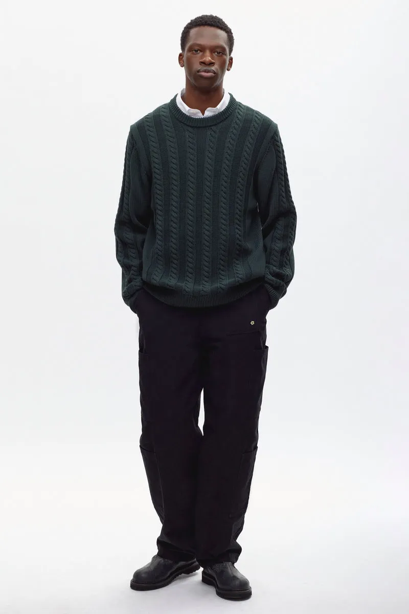 Men's Half Zip Rib Sweater in Coffee Bean/Burgundy 8