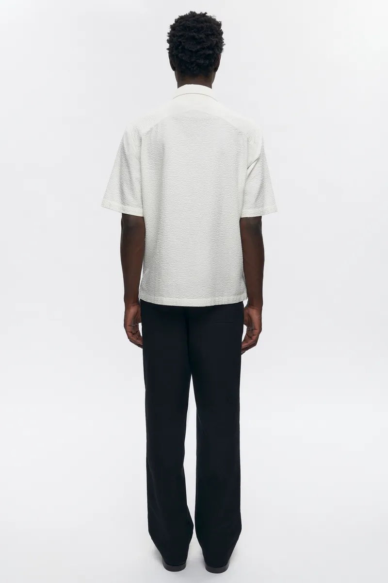 Men's Half Zip Shirt in Marshmallow 5