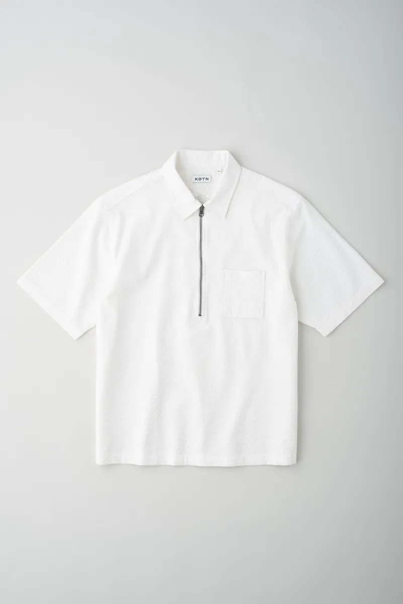 Men's Half Zip Shirt in Marshmallow 6