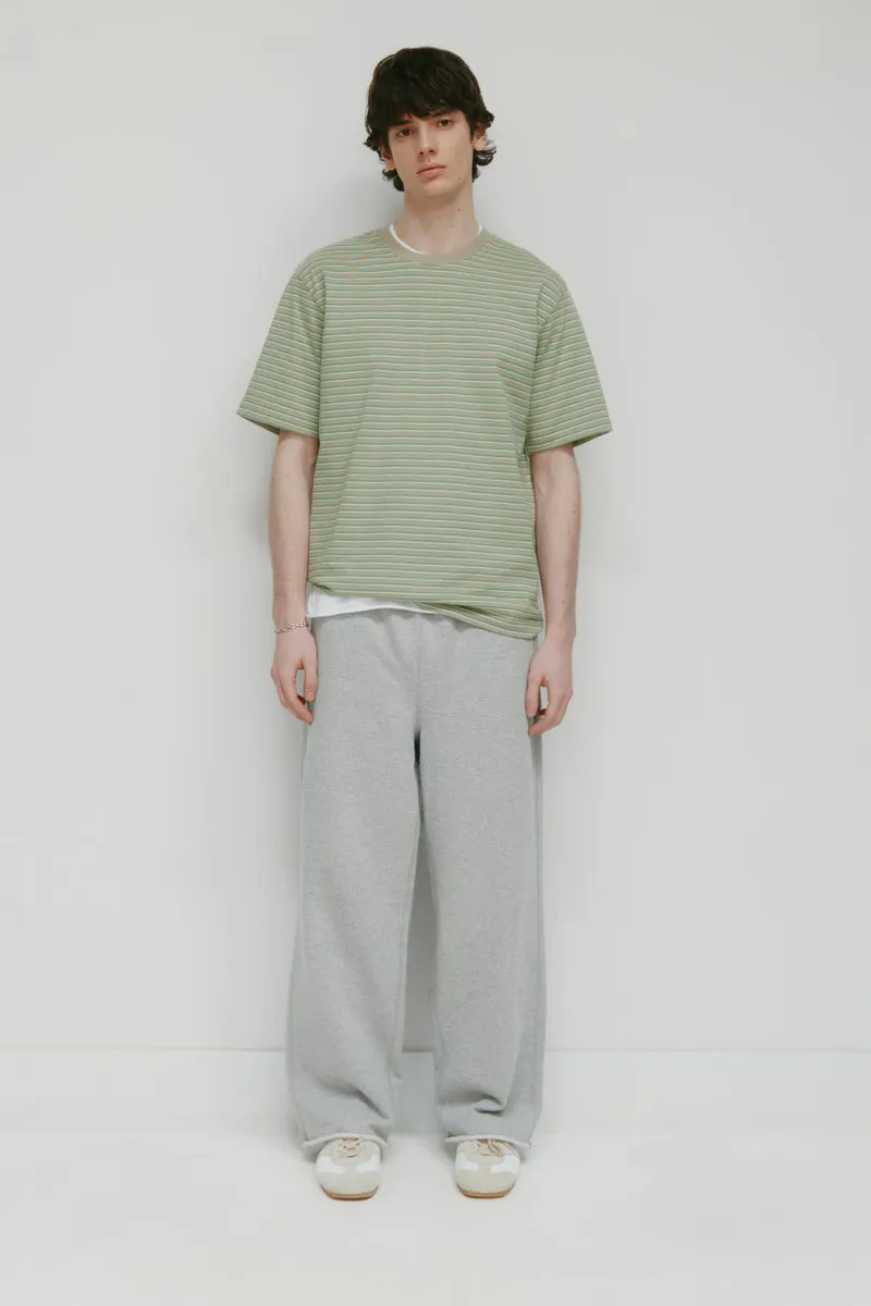 Men's Midweight Longsleeve Polo in Dune Grass/Retro Green/Natural Stripe 8