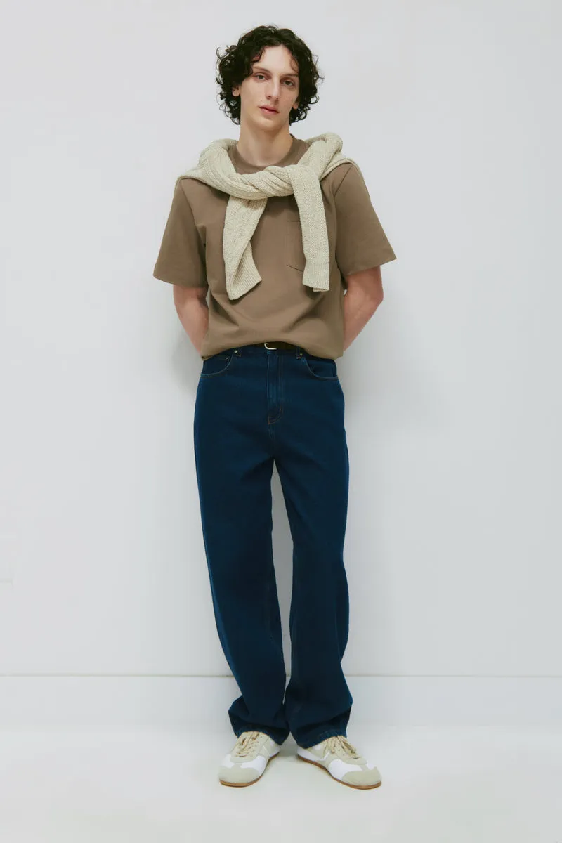 Men's Open Knit Shirt in Coffee Bean Melange 9