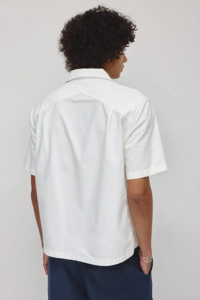 Men's Oxford Camp Shirt in White 3