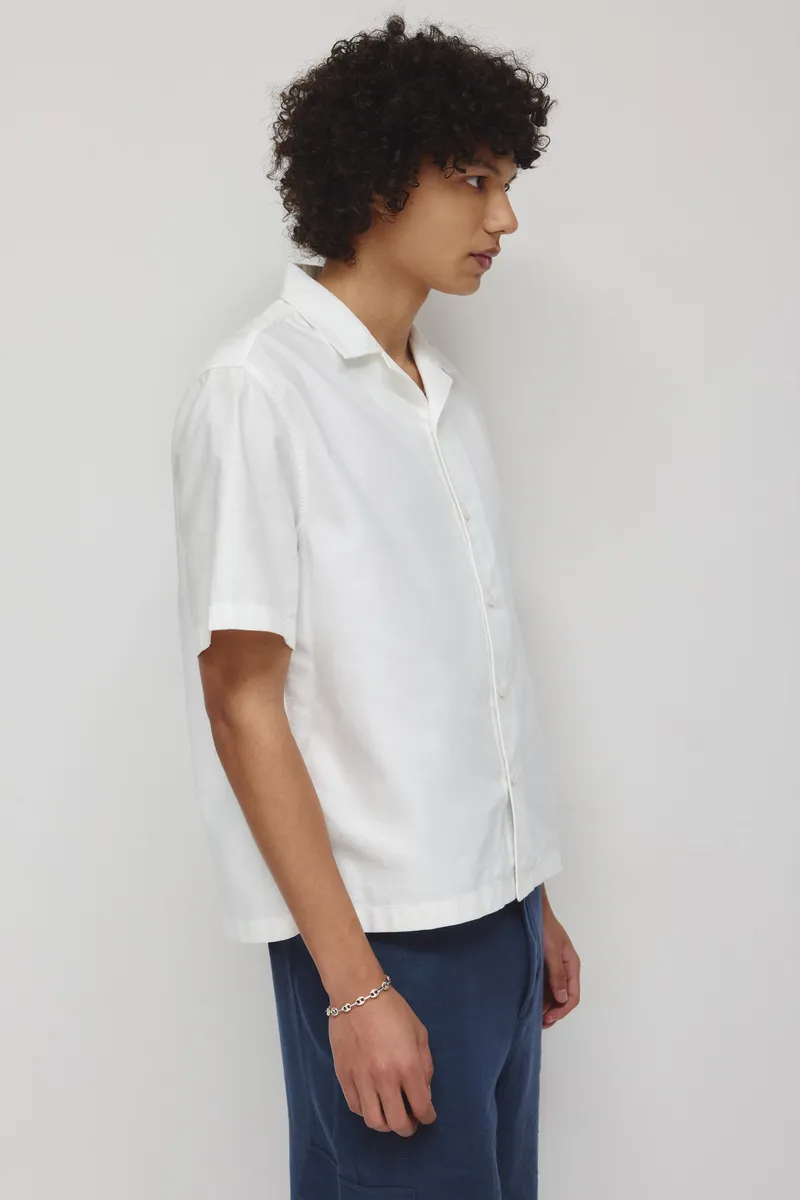 Men's Oxford Camp Shirt in White 4